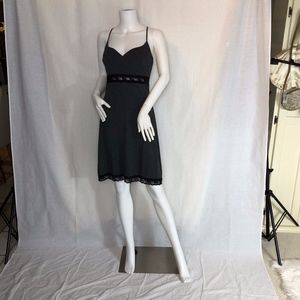 Dark Grey & Black A Line Slip Dress